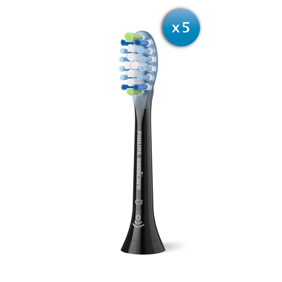 Philips - Toothbrush Heads - HX9045/88 Sonicare Premium Plaque Defence - Heads - For adults - Number of brush heads included 5 - Black