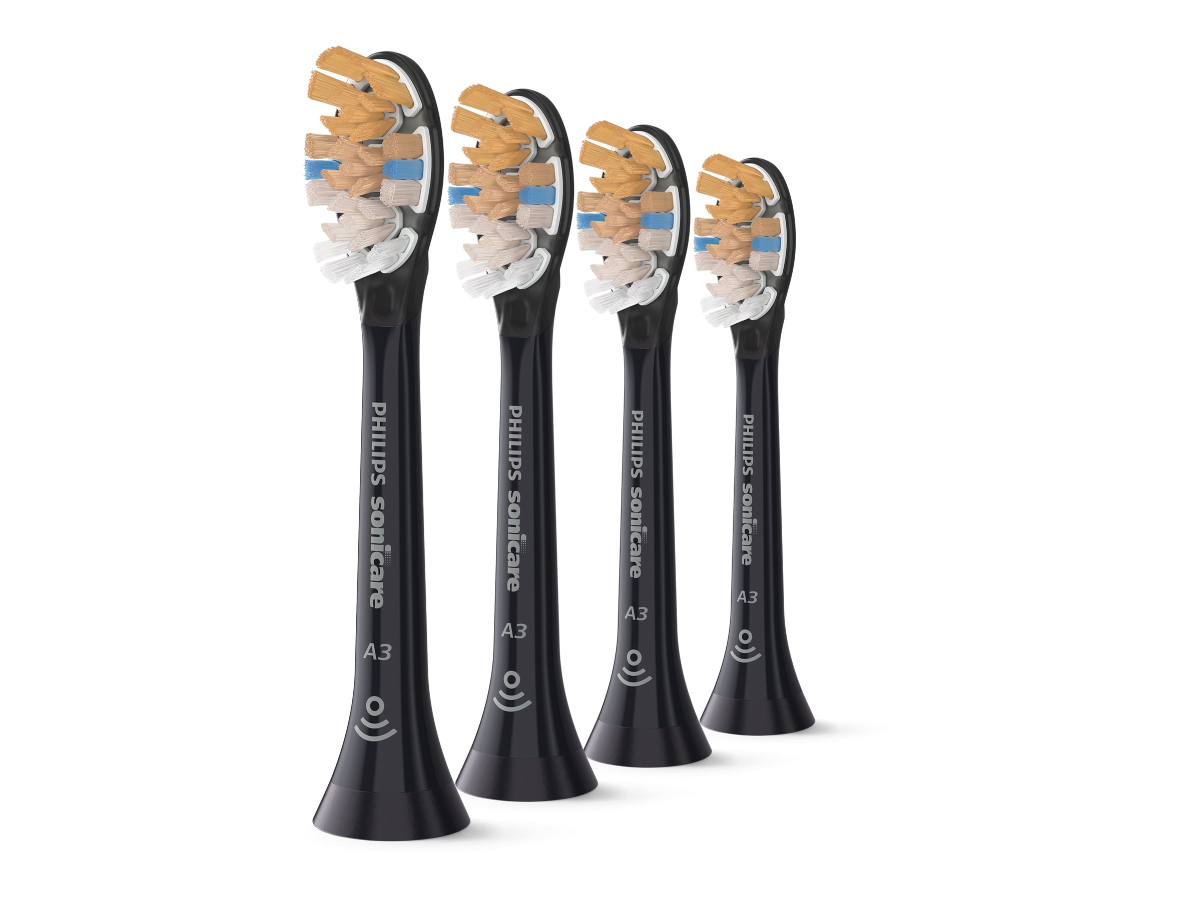 Philips - Replacement brush heads - HX9094/88 Sonicare Premium All-in-One - Heads - For adults - Number of brush heads included 4 - Black