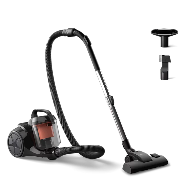 Philips - Vacuum cleaner - XB1142/10 1000 series - Bagless - Power 800 W - Dust capacity 1.3 L - Rich black/Coral moody