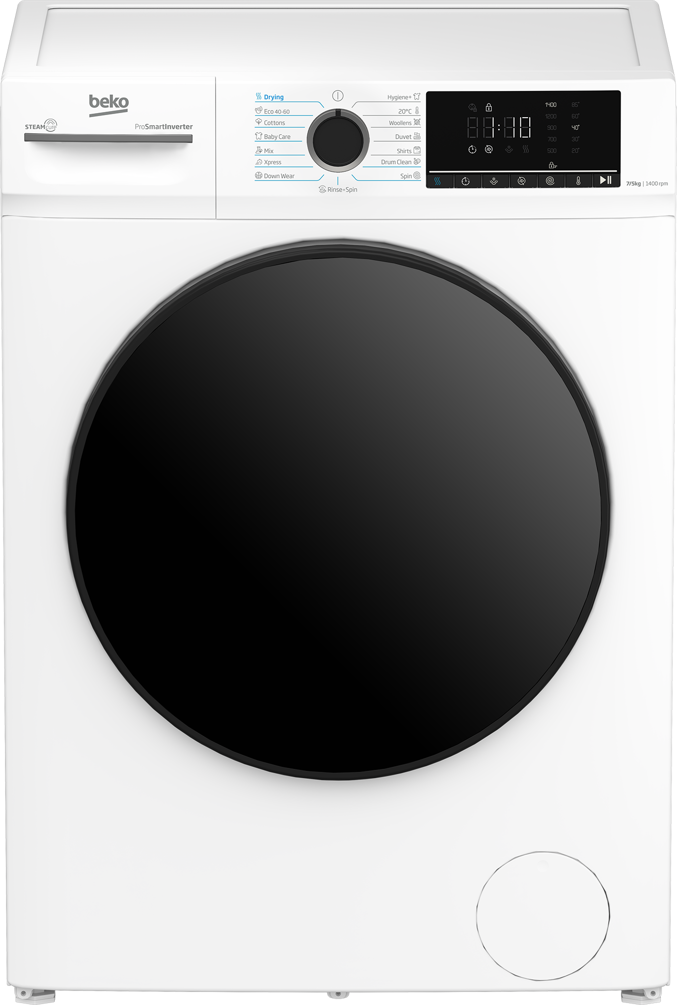 BEKO - Washing Machine with Dryer - BMM5DFO5741W - Energy efficiency class A/D - Front loading - Washing capacity 7 kg - 1400 RPM - Depth 52 cm - Width 60 cm - LED - Drying system - Drying capacity 5 kg - Steam function - White