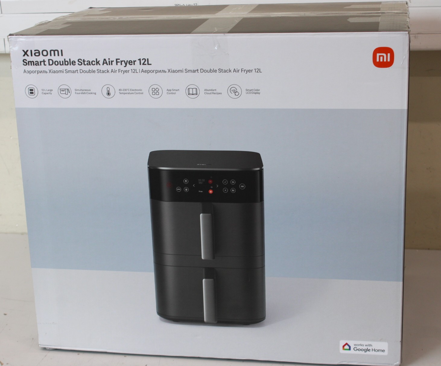 SALE OUT. Xiaomi Smart Double Stack Air Fryer 12L - Power 2800 W - Capacity 12 L - Black - UNPACKED, SCRATCHES ON  HANDLE, MISSING INNER PACKAGING - 24 month(s)
