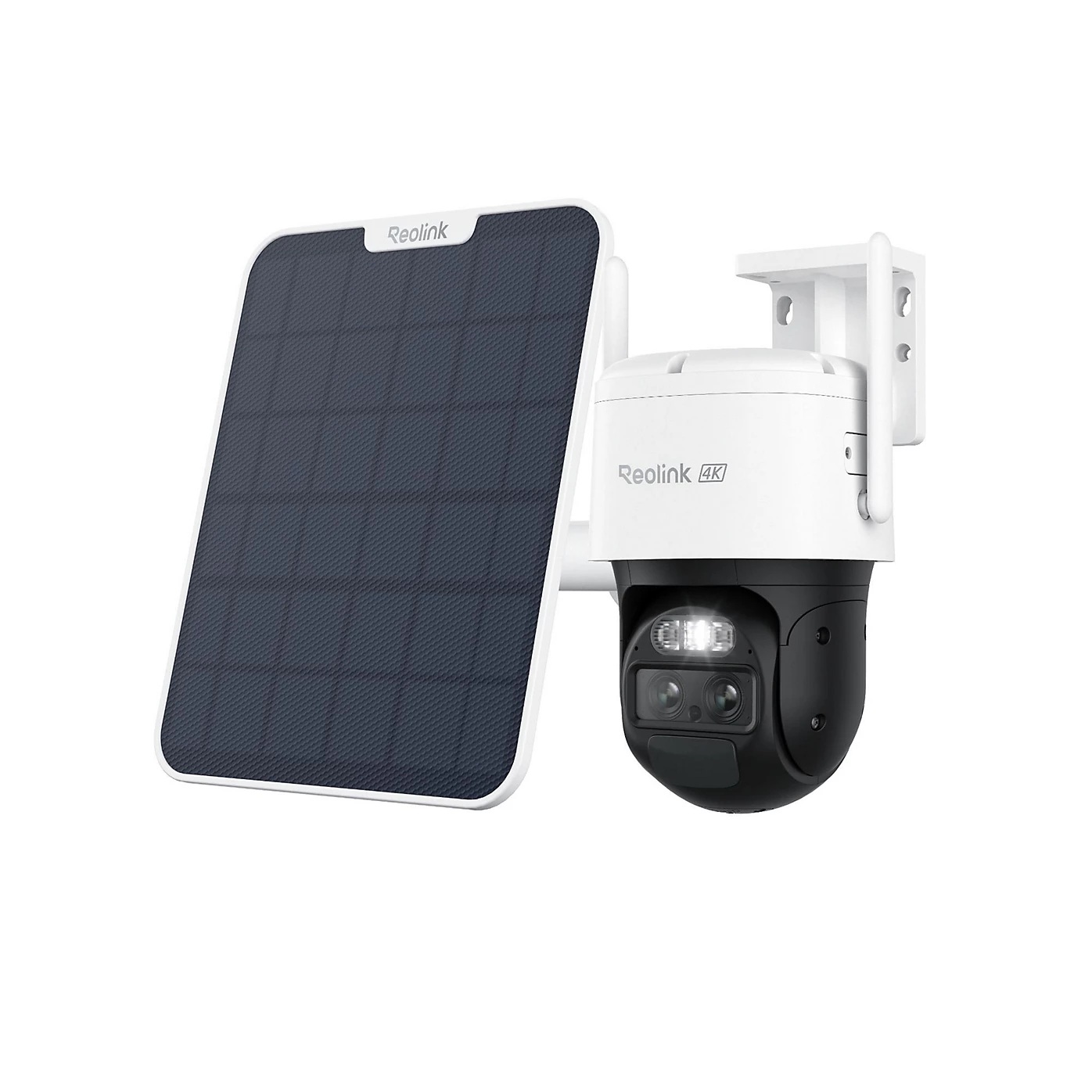 Reolink 4K Dual-Lens Wi-Fi 6 Battery-Powered Security Camera withSolar Panel 2 - Trackmix Series B770 - PTZ - 2.8mm/F1.6 - H.264/H.265 - Micro SD, Max. 256 GB
