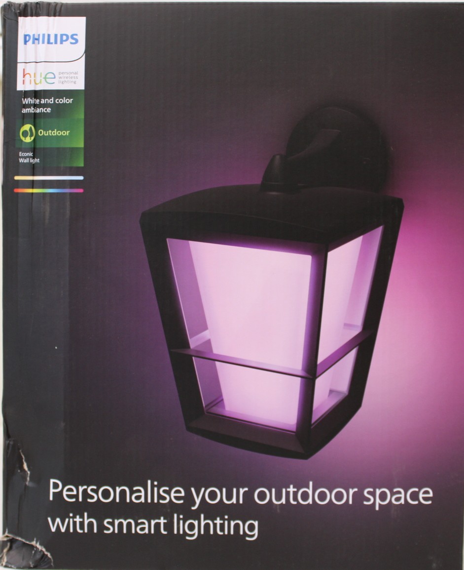 SALE OUT. - Philips Hue WCA Econic Outdoor Wall Lantern - 15 W - 2000-6500 Hue White Colour Ambiance - DAMAGED PACKAGING - 24 month(s)
