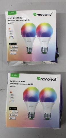 SALE OUT. Nanoleaf Essentials Smart A60 Bulb E27 Matter WiFi 9W 900Lm RGBCW 2700-6500K, 2pcs pack - Nanoleaf Essentials Smart A60 Bulb Matter WiFi 900Lm 2700-6500K, 2pcs pack - E27 - 9 W - RGBCW - DAMAGED PACKAGING