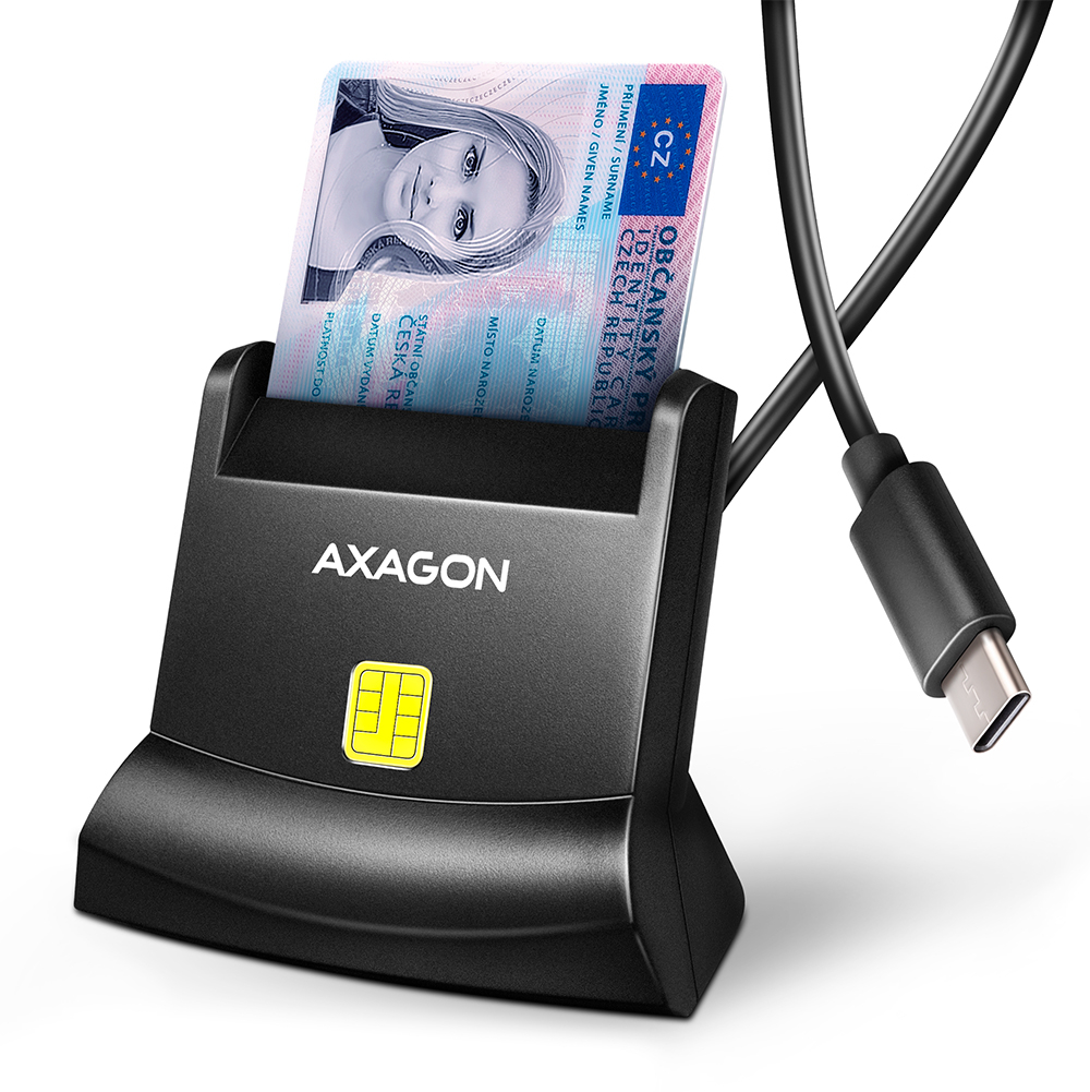 AXAGON USB-C Smart card StandReader - CRE-SM4NC