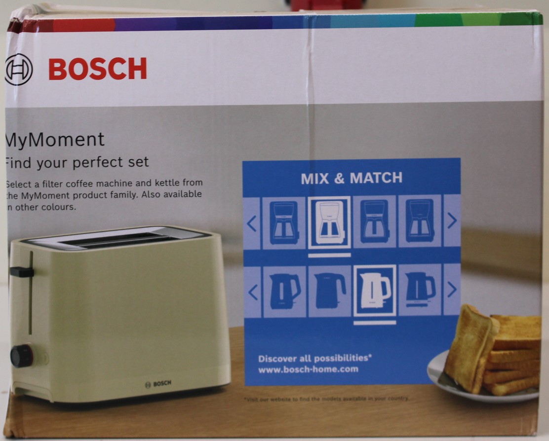 SALE OUT. Bosch TAT3M127 MyMoment Compact toaster, 950 W, 2 slots, Beige - SALE OUT. Compact Toaster - TAT3M127 MyMoment - Number of slots 2 - Housing material Plastic - Beige - DAMAGED PACKAGING AND ITEM BODY (EDGE)