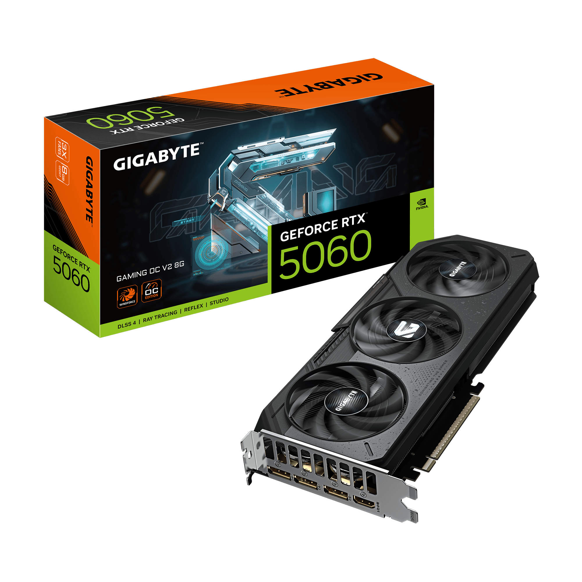 Gigabyte GeForce RTX 5060 GAMING OC V2 8G - NVIDIA - 8 GB - GeForce RTX 5060 - GDDR7 - HDMI ports quantity 1 - PCI-E 5.0