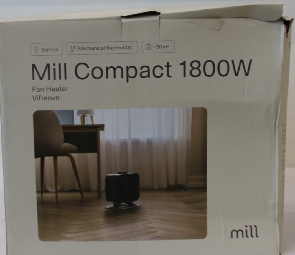 SALE OUT. Mill - Heater - CUS1800MECBA - PTC Fan - 1800 W - Suitable for rooms up to 30 m² - Black - DAMAGED PACKAGING