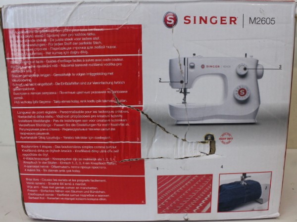 SALE OUT. - Singer Sewing Machine - M2605 - Number of stitches 12 - White - DAMAGED PACKAGING