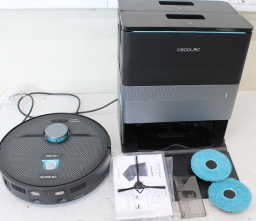 SALE OUT. Cecotec Conga X70 Robotic vacuum cleaner, dust and water base - Cecotec Conga X70 - Robot Vacuum Cleaner - Operating time (max) 240 min - Wet&Dry - 5200 mAh - 15000 Pa - Black - USED - 22 month(s)