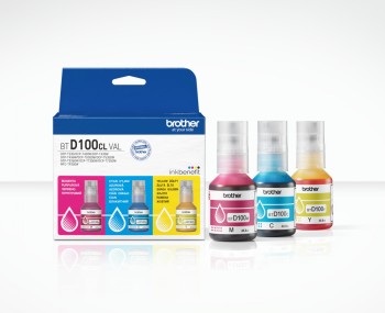 Brother BTD100CLVAL - Multipack Ink Bottles - Magenta, Cyan, Yellow