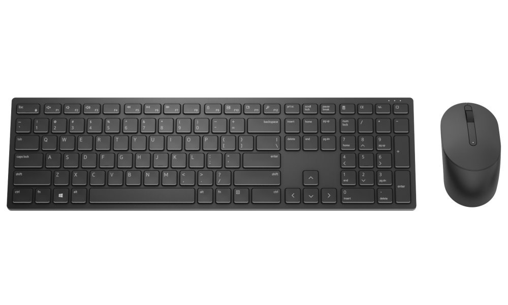 Dell - Pro Keyboard and Mouse (RTL BOX) - KM5221W - Keyboard and Mouse Set - Wireless - Batteries included - Wireless connection - US - Black