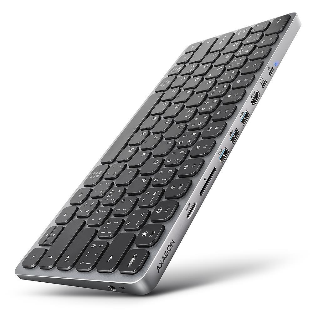 KEYBOARD + I/O HUB 9IN1/0.6M HMC-KB-US AXAGON