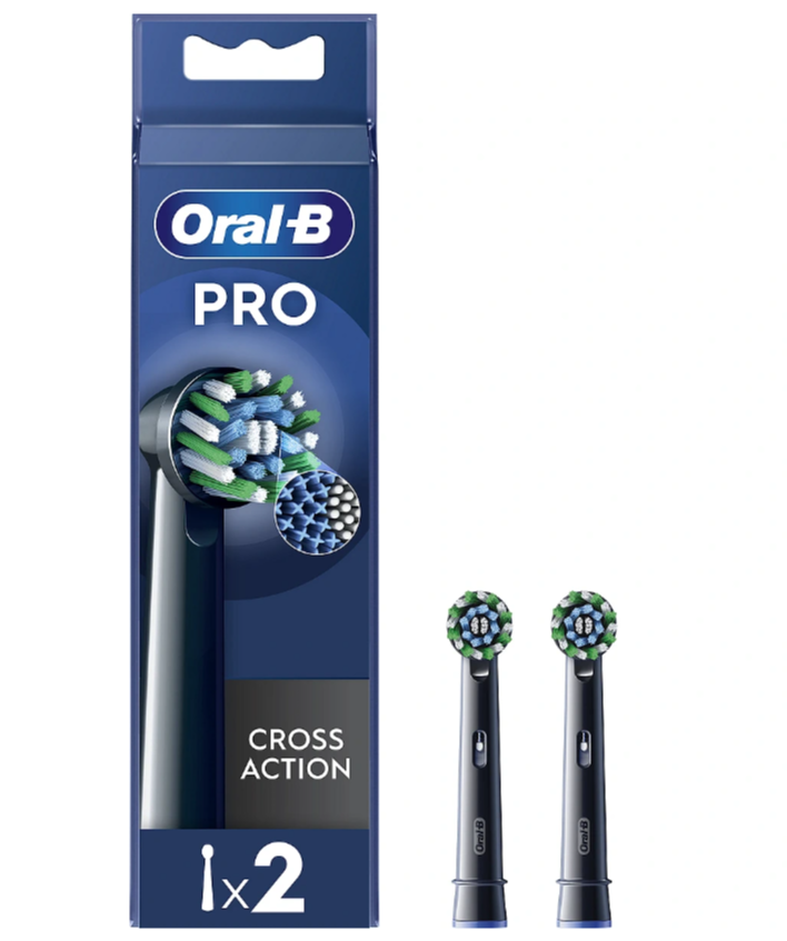 Oral-B - Replaceable toothbrush heads - EB50BRX-4 Cross Action - Heads - For adults - Number of brush heads included 4 - Black