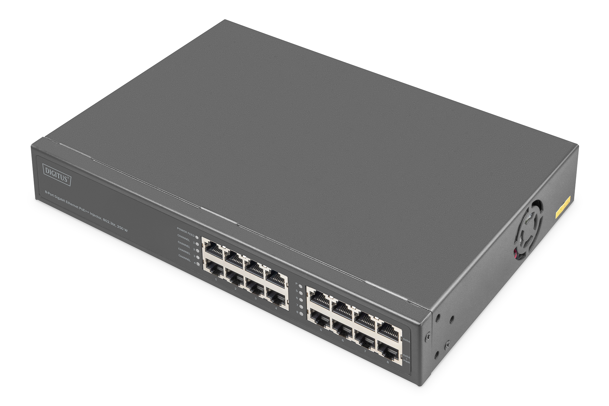 Digitus - 8-Port Gigabit Ethernet PoE Injector, 802.3bt, 250 W - DN-95118