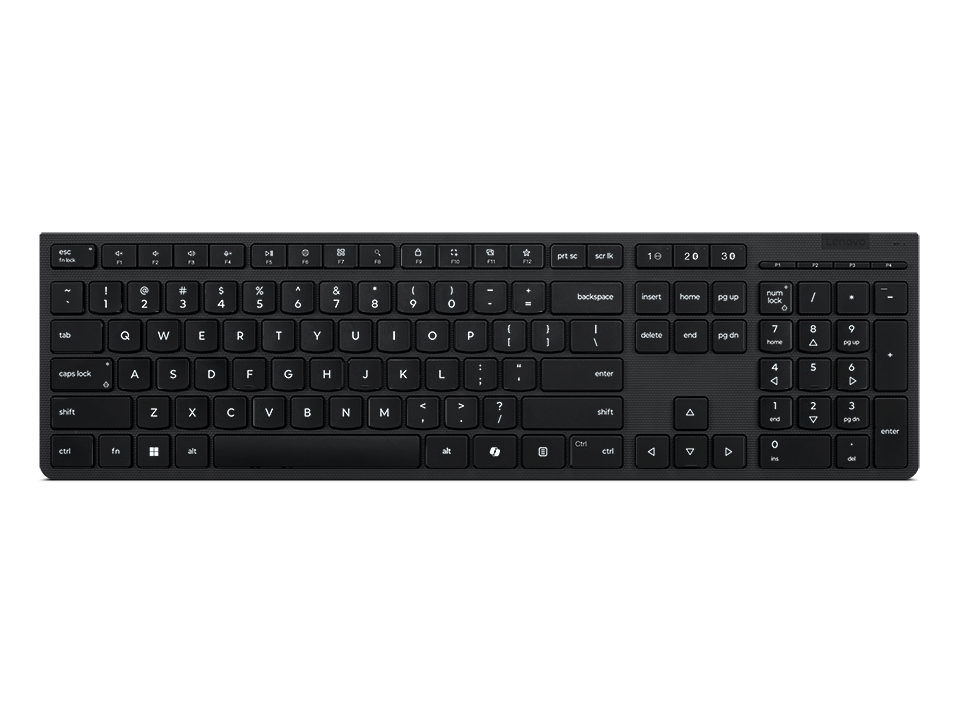 Lenovo Professional Wireless Rechargeable Keyboard - Keyboard - Wireless - Bluetooth - Lithuanian - Grey