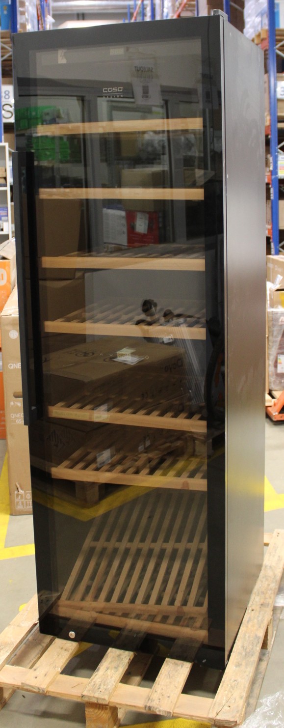 SALE OUT. Caso WineExclusive 180 Smart Wine Cooler, Free standing, Height 190 cm, Up to 180 bottles, Compressor technology, Black - SALE OUT. - Caso Smart Wine Cooler - WineExclusive 180 - Energy efficiency class G - Showcase - Free standing - Bottles cap
