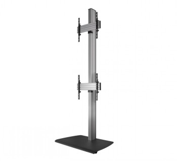 B-TECH AV SYSTEM X - UNIVERSAL DUAL STACK FLAT SCREEN FLOOR STAND (VESA 600 X 400) - 2.4M