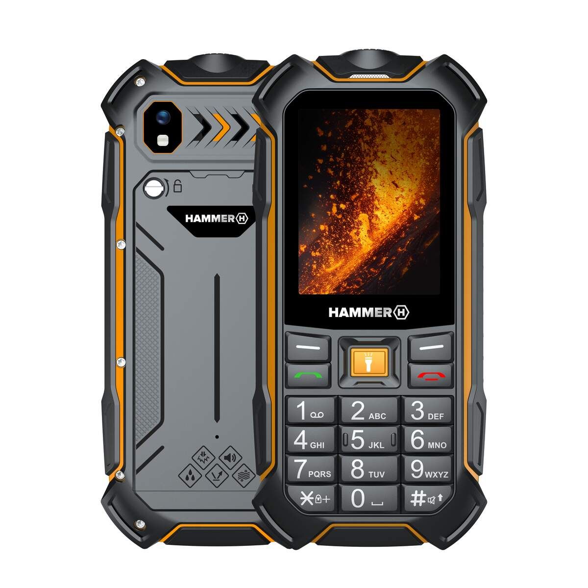 Hammer Boost 2 LTE - Black - 2.4 " - IPS - 64 MB - 128 MB - Dual SIM - Main camera resolution 2 MP - 3500 mAh