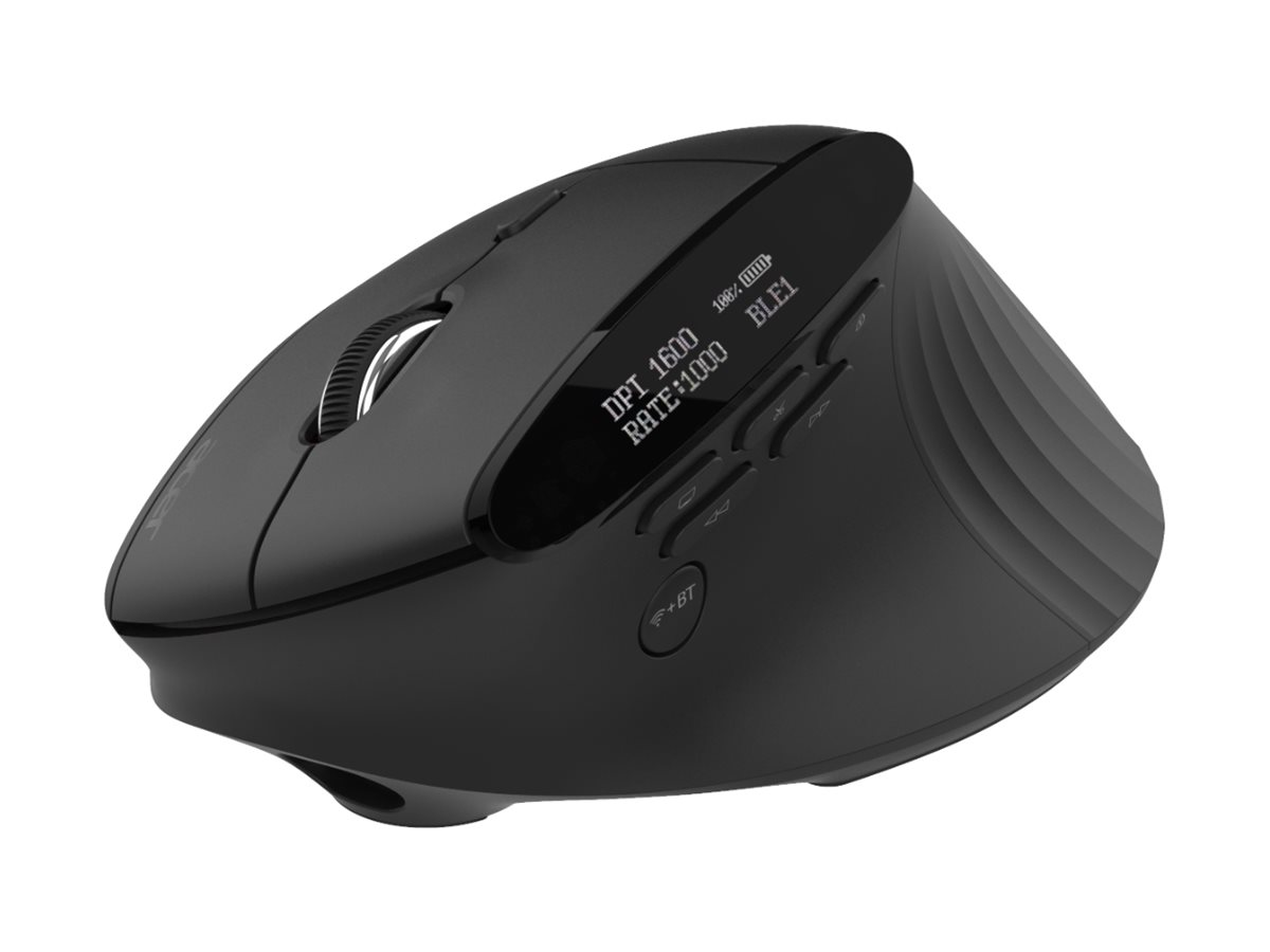 Acer Smart Fit Vertical Mouse, Retail pack - Wireless - Bluetooth - Black