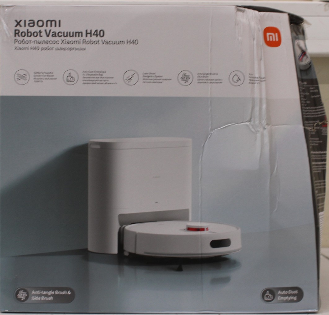 SALE OUT. Xiaomi Robot Vacuum H40 EU - Xiaomi Robot Vacuum H40 EU - Wet&Dry - Operating time (max) 180 min - 5200 mAh - Dust capacity 4 L - 10000 Pa - White - DAMAGED PACKAGING - 24 month(s)