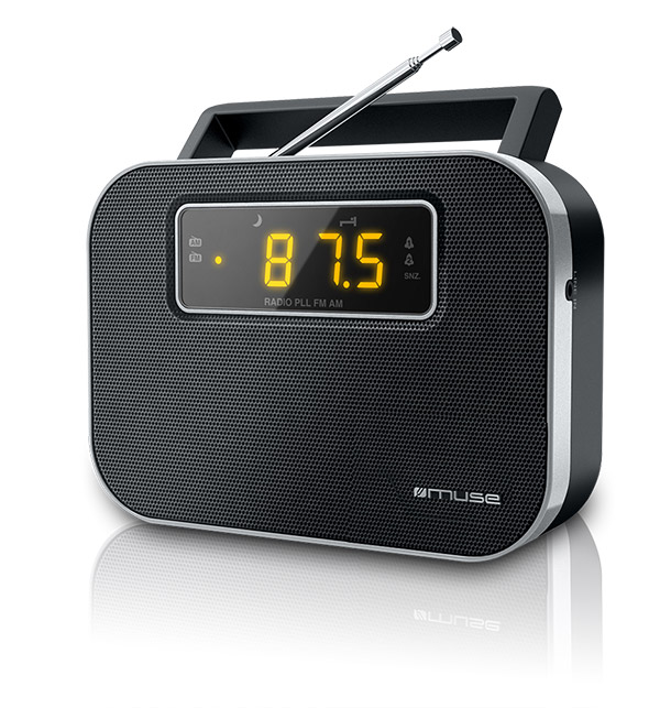 Muse - M-081R - Alarm function - 2-band PLL portable radio - Black