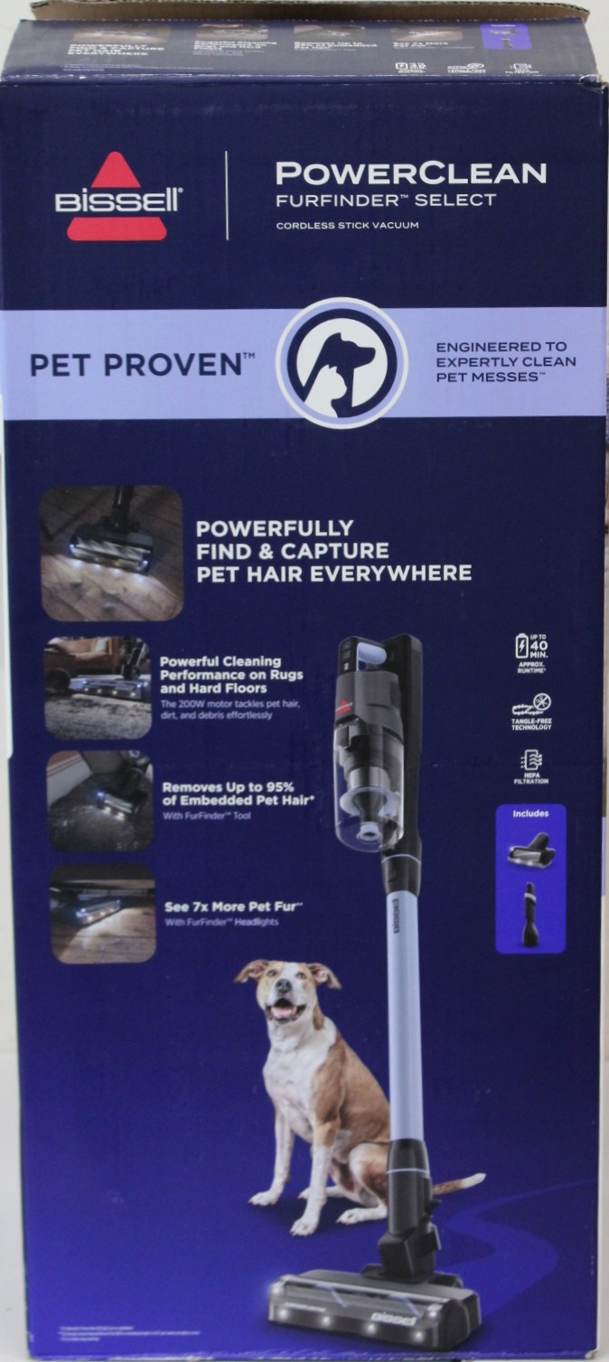 SALE OUT. Bissell Stick Vacuum - PowerClean FurFinder Select - Cordless operating - 200 W - 25.2 V - Operating time (max) 40 min - Black/Titanium/Lake Blue - Warranty 24 month(s) - Battery warranty 24 month(s) - DEMO