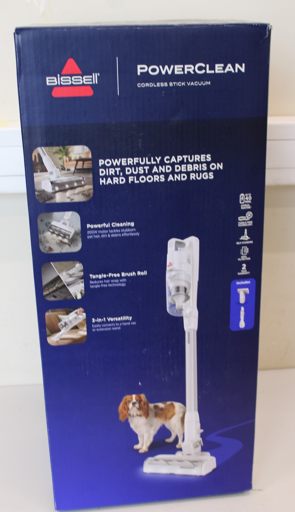 SALE OUT. Bissell Stick Vacuum - PowerClean - Cordless operating - 200 W - Operating time (max) 40 min - Warm White/Gray/Sparkling Silver - Warranty 24 month(s) - USED, DIRTY, SCRATCHES, MISSING INNER PACKAGING