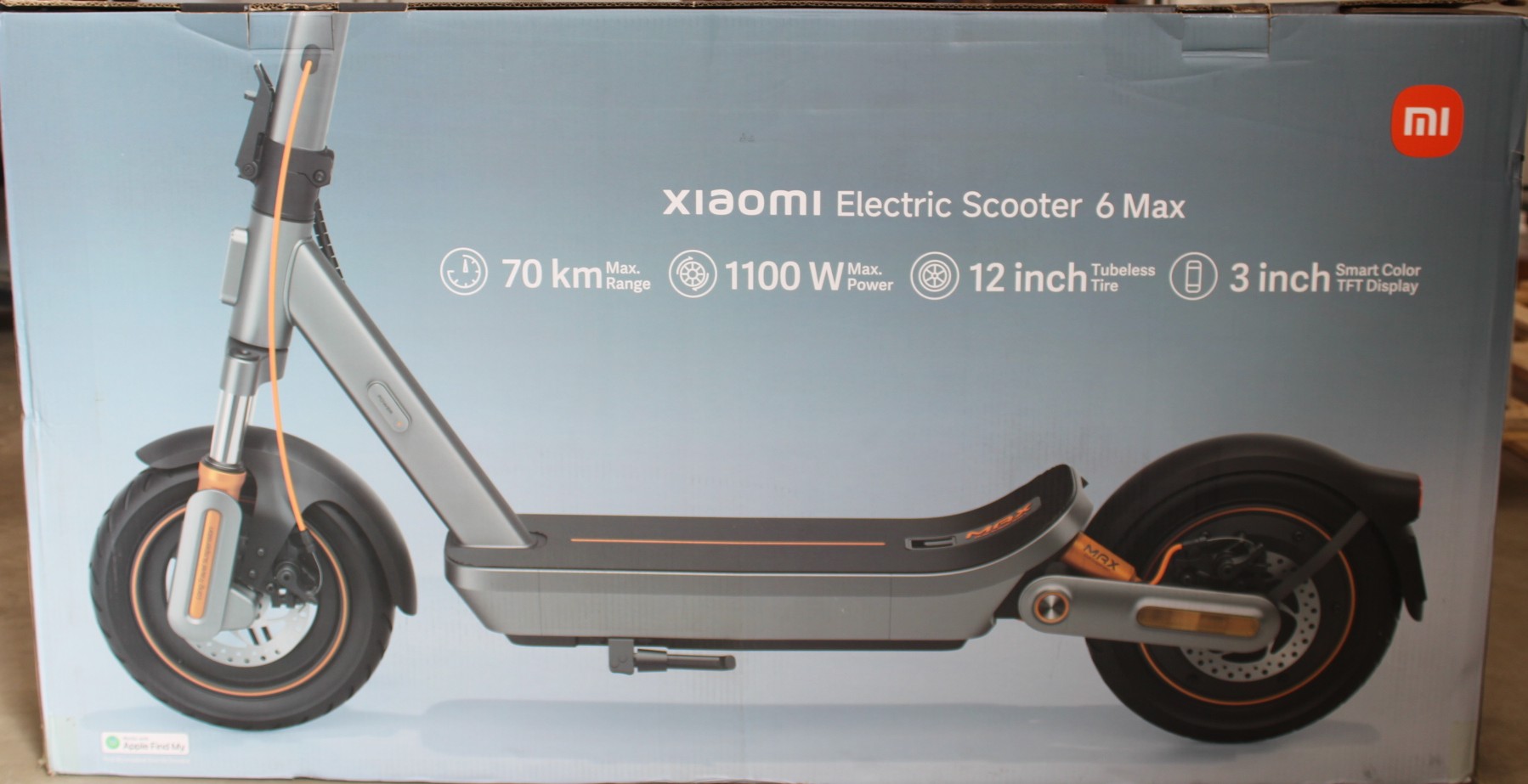 SALE OUT. Xiaomi Electric Scooter 6 Max GL - Xiaomi 24 month(s) - DAMAGED PACKAGING, PAINT AND BODY (NEAR SCREEN). MISSING INNER PACKAGING. ITEM IS SCRATCHED, DIRTY