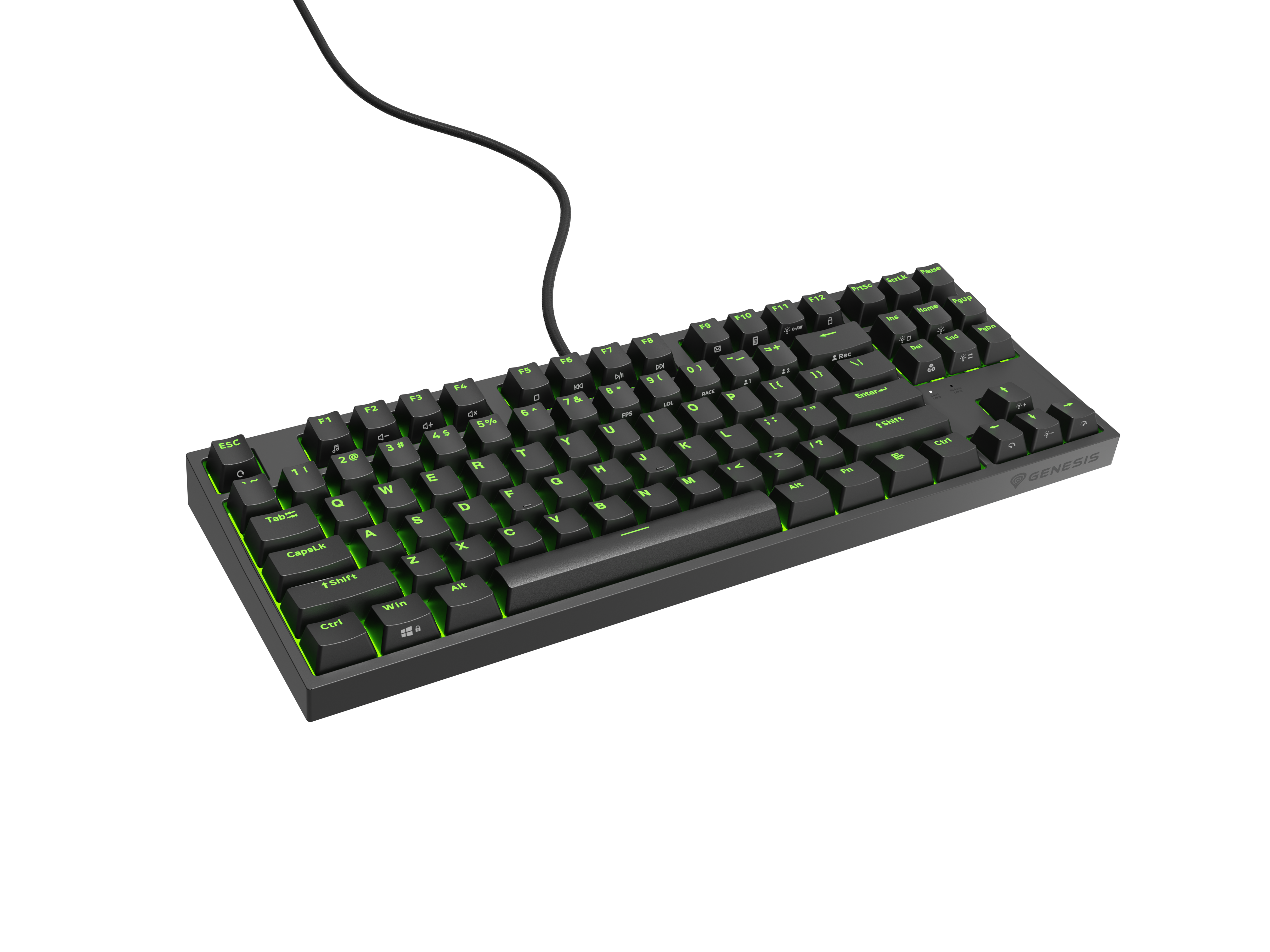 Genesis - THOR 404 TKL - Mechanical Gaming Keyboard - Wired - US - Gateron Yellow Pro - Black - RGB