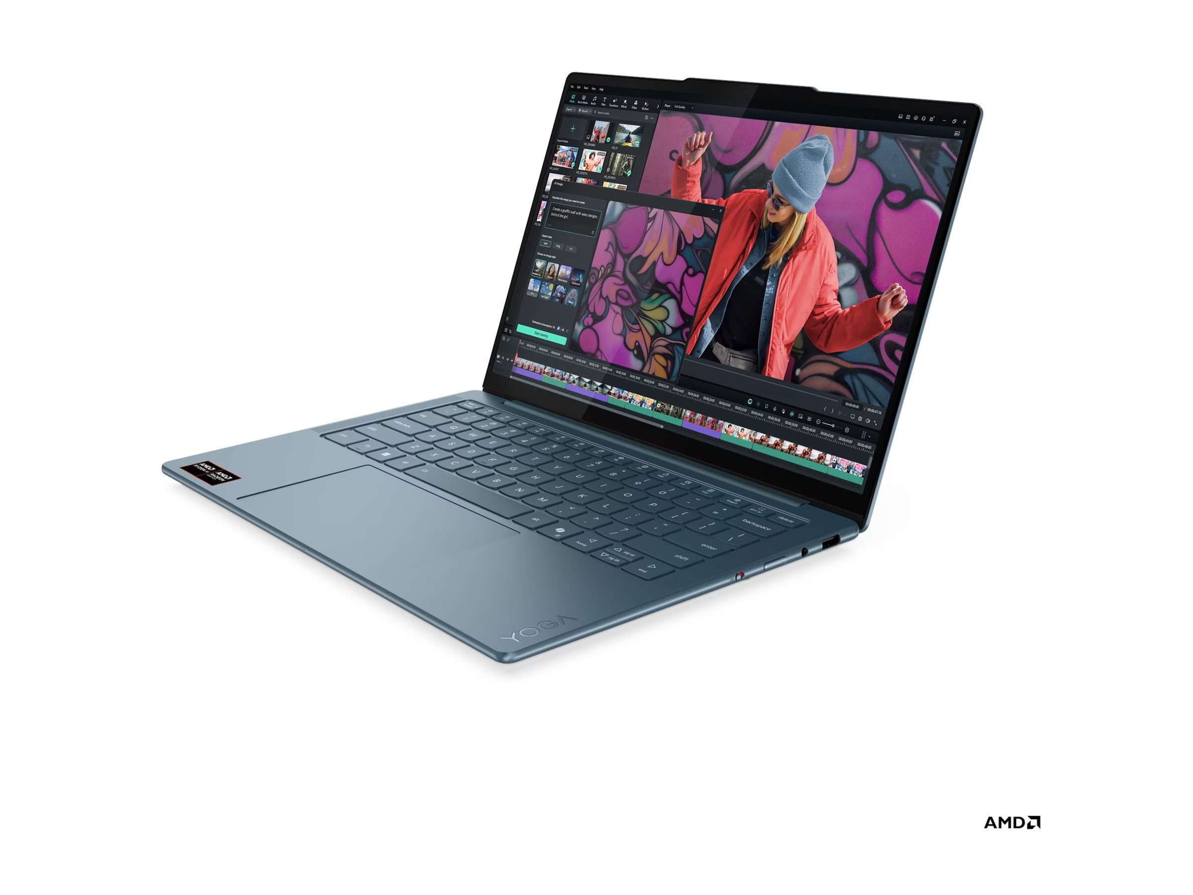 Lenovo Yoga Slim 7 14AKP10 AMD - Tidal Teal - 14 " - OLED - WUXGA - 1920 x 1200 pixels - Glossy - AMD Ryzen AI 5 - 340 - 16 GB - Soldered LPDDR5 - Solid-state drive capacity 512 GB - AMD Radeon 840M Graphics - Windows 11 Home - 802.11be - Bluetooth versio