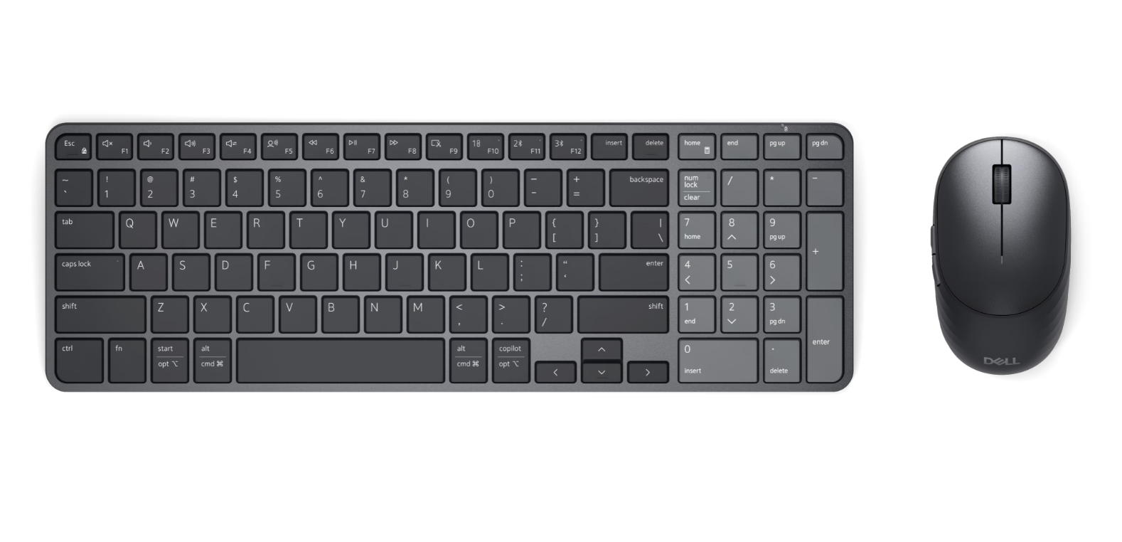 Dell Pro 7 Rechargeable Compact Keyboard and Mouse - KM746 - Keyboard and Mouse Set - Wireless - Mouse included - Russian