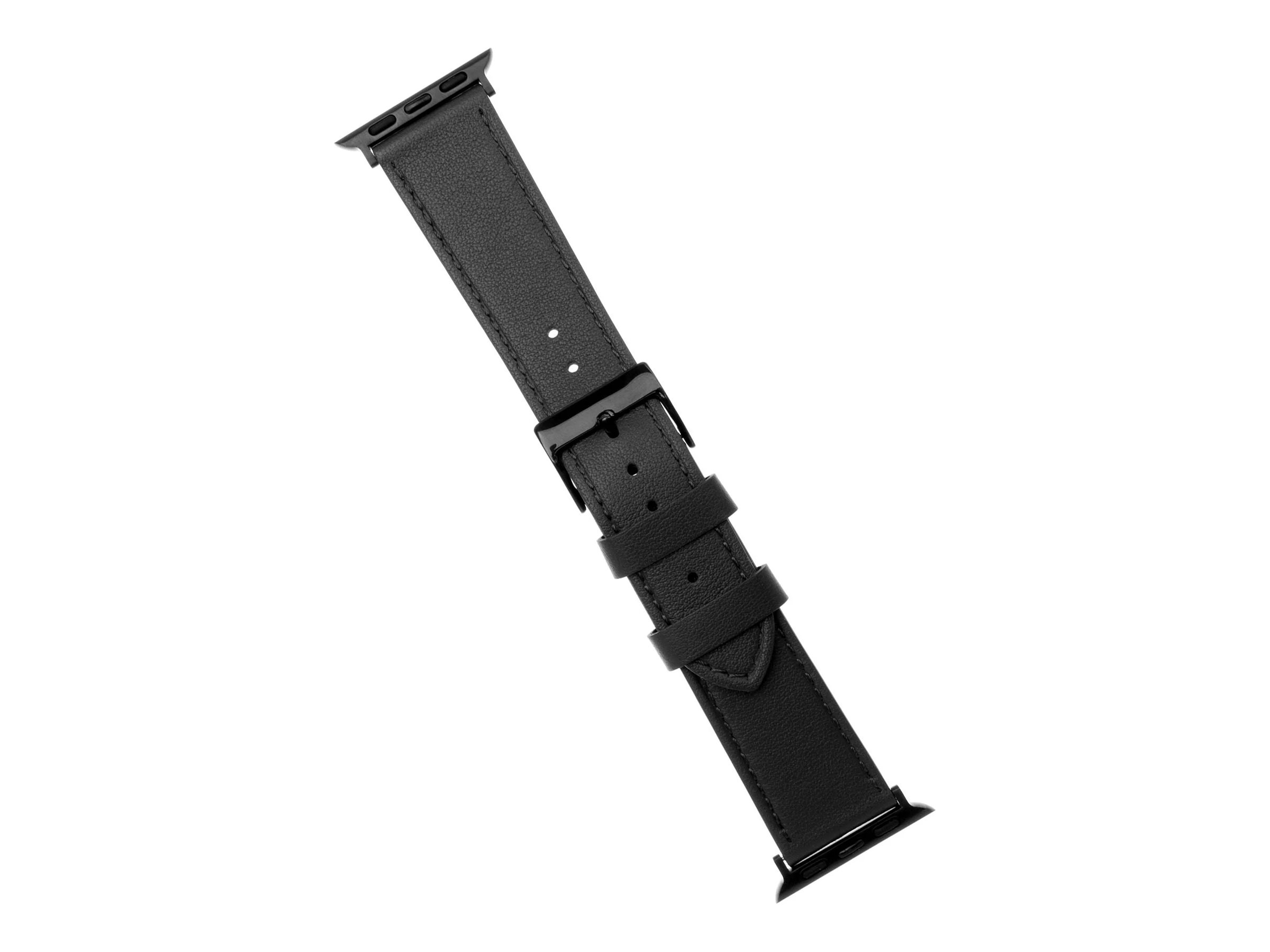 Fixed - Strap for Apple Watch 42/44/45/46/49mm - Black - Leather