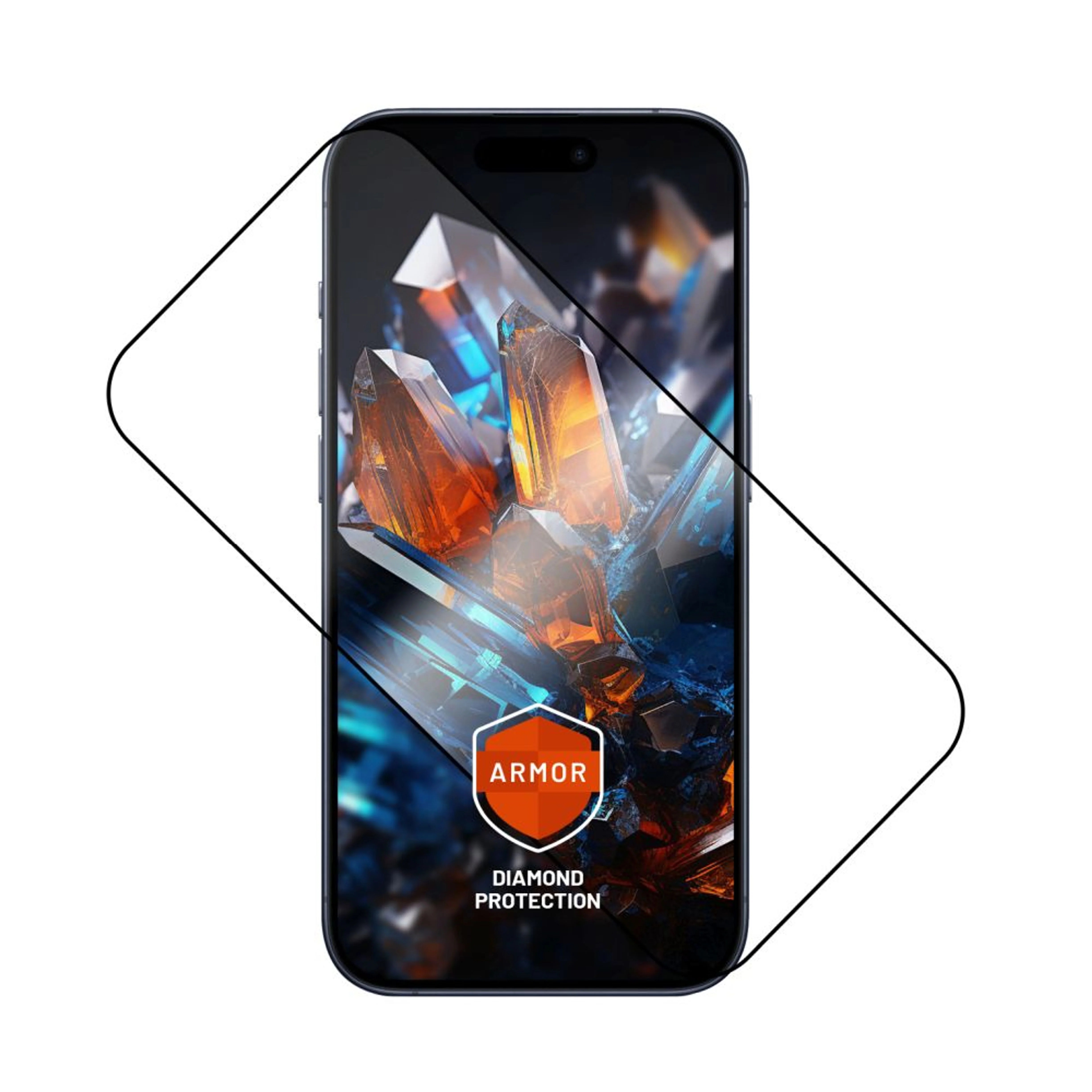 Fixed Screen protector - Apple - iPhone 17 Pro Max - Tempered glass - Black - Armor with Anti-dust applicator and AR layer