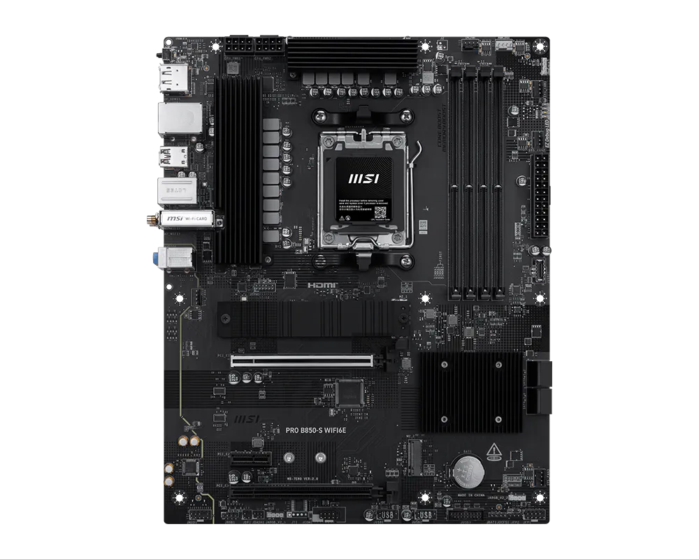 PRO B850-S WIFI6E - MSI Processor family AMD - Processor socket AM5 - DDR5 - Supported hard disk drive interfaces SATA, M.2