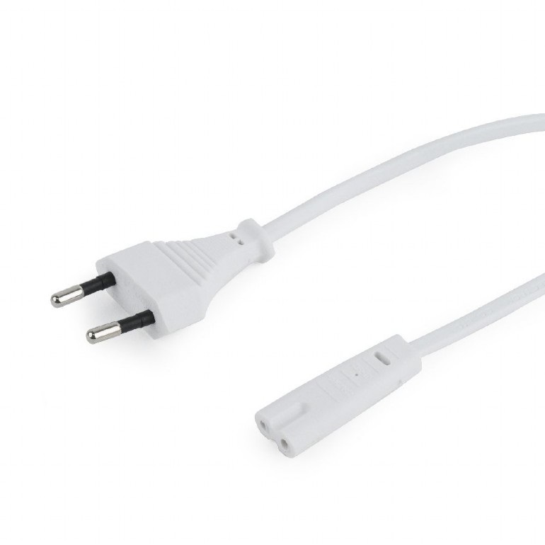 Gembird - Power cord, 1.8 m - White - EU input 2 pin plug