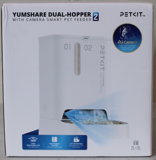 SALE OUT. Petkit P591 2 (D4SH-2) YumShare Dual-Hopper 2 Feeder with camera - PETKIT YumShare Dual-hopper 2 Automatic Feeder with Camera - Capacity 5 L - Material ABS, 304 stainless steel - White - DAMAGED PACKAGING, DEMO, DIRTY - 24 month(s)