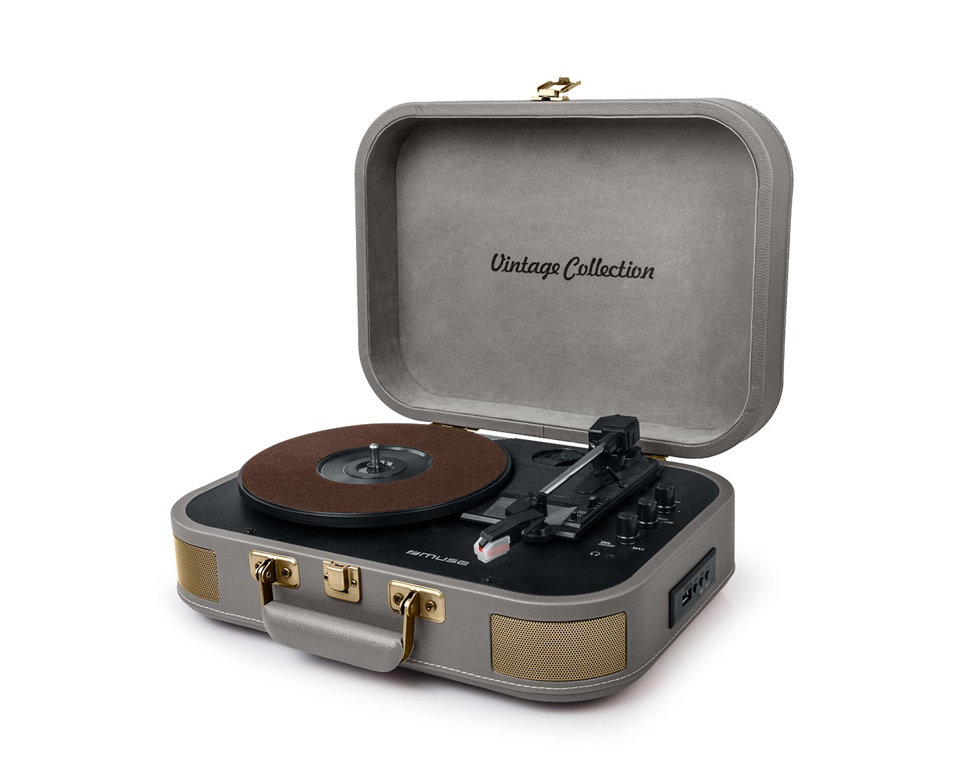 Muse - Turntable Stereo System - MT-201 BTG - Grey - USB port - AUX in