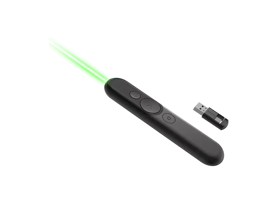 Lenovo - Laser Rechargeable Presentation Remote - Black
