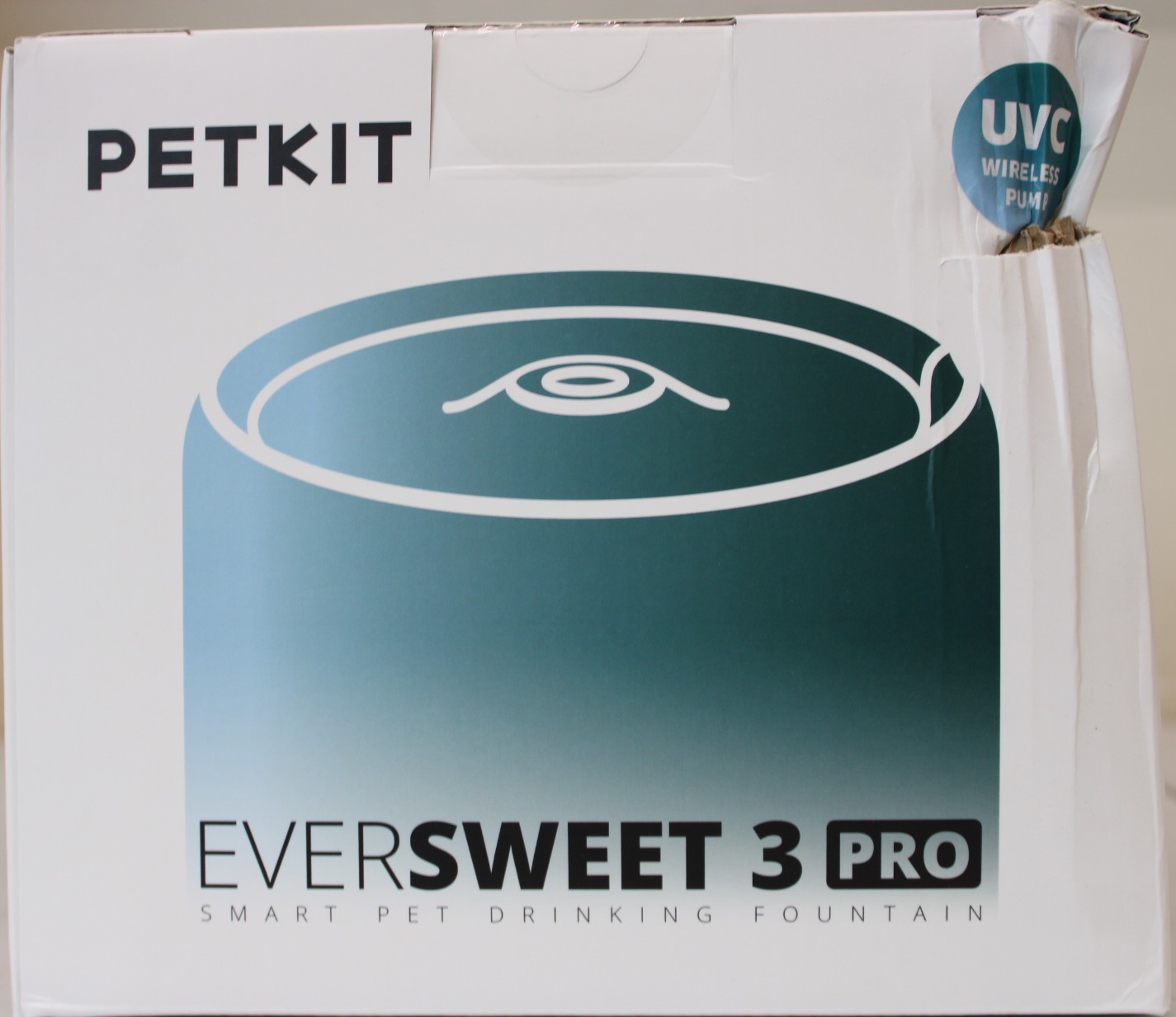 SALE OUT. Petkit Eversweet 3 Pro Drinking Fountain, UVC Wireless Pump, White - PETKIT - Smart Pet Drinking Fountain - Eversweet 3 Pro  (UVC) - Capacity 1.35 L - Filtering - Material Stainless Steel - White - DAMAGED PACKAGING AND BODY - 24 month(s)