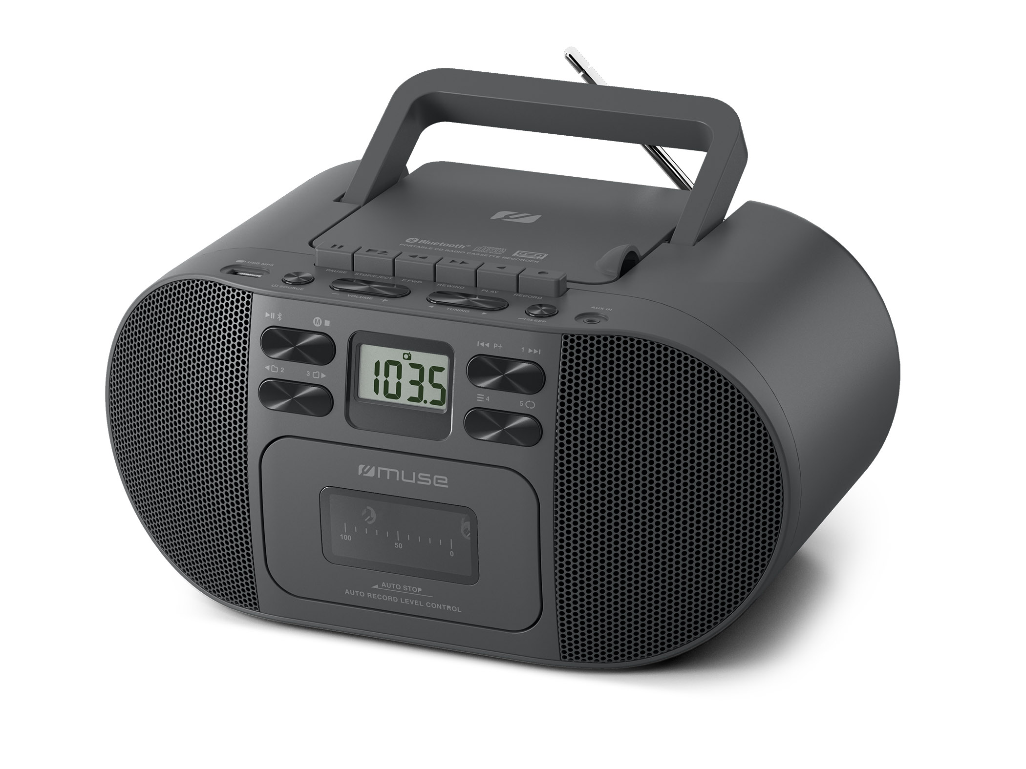 Muse M-188 RDC - Portable radio with Blu-ray CD/MP3 cassette recorder - AUX in