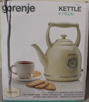 SALE OUT.  - SALE OUT. - Gorenje - Kettle - K17CLIN - Electric - 2000 W - 1.7 L - Plastic/Metal - 360° rotational base - Ivory - DAMAGED PACKAGING