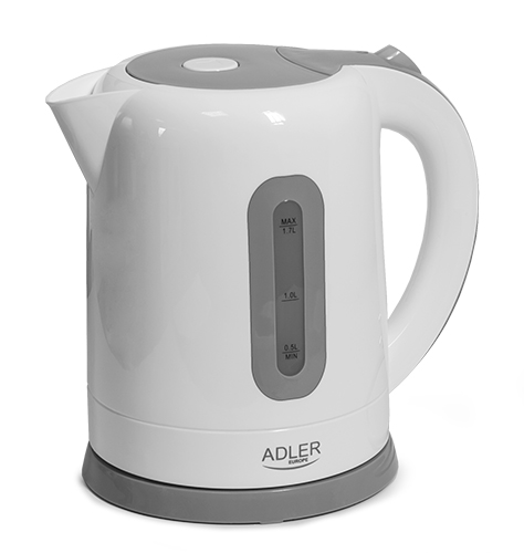 Adler - Kettle - AD 1234 - Standard - 2200 W - 1.7 L - Plastic - 360° rotational base - White