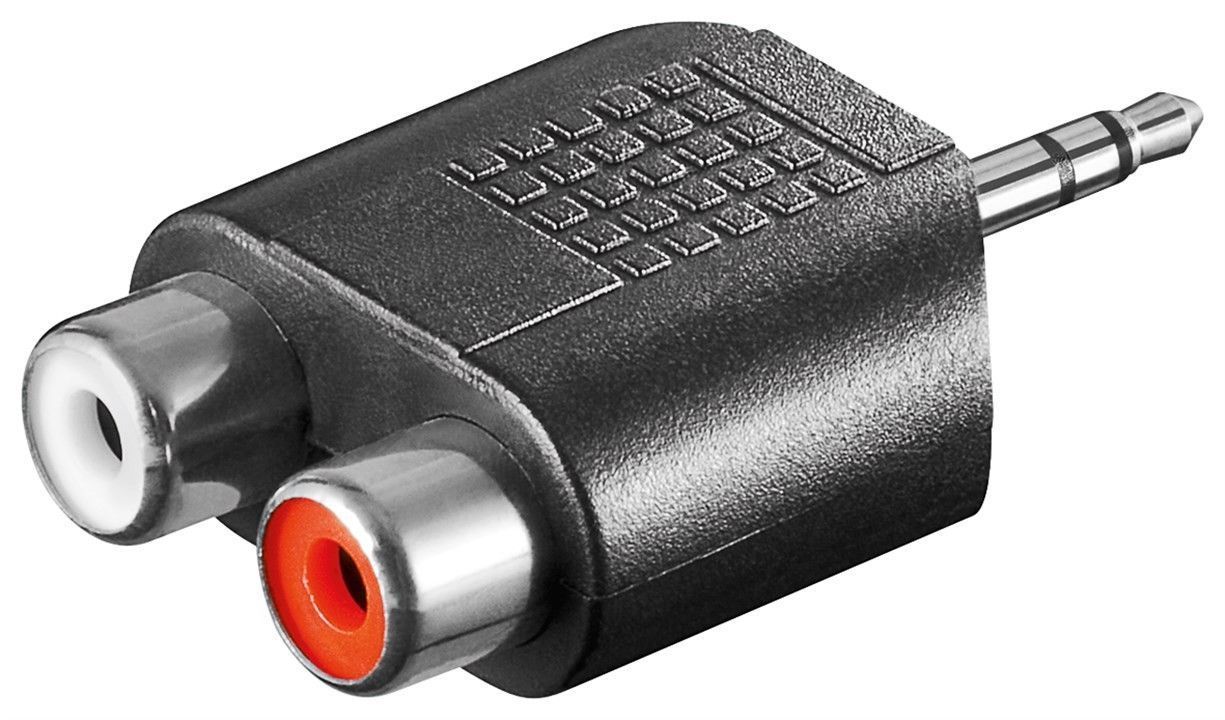Goobay - RCA adapter. AUX jack 3.5 mm male to 2 stereo female - 11604