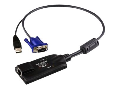 Aten - USB VGA KVM Adapter - 1 x RJ-45 Female, 1 x USB Male, 1 x HDB-15 Male