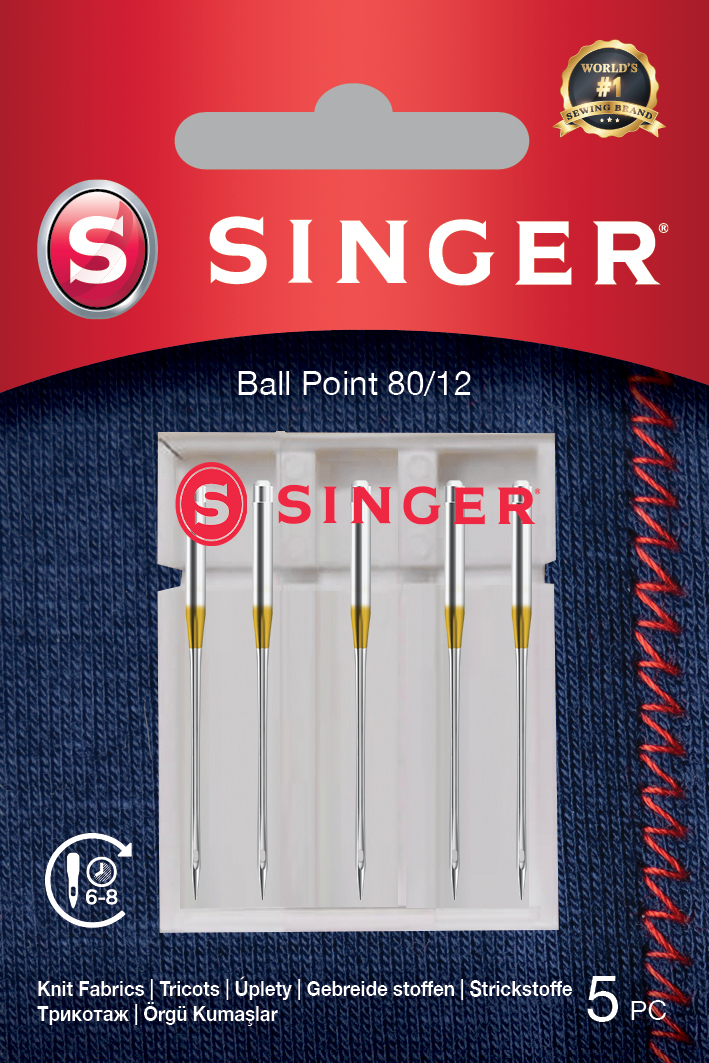 Singer - Ball Point Needle 80/12 5PK for Knit Fabrics