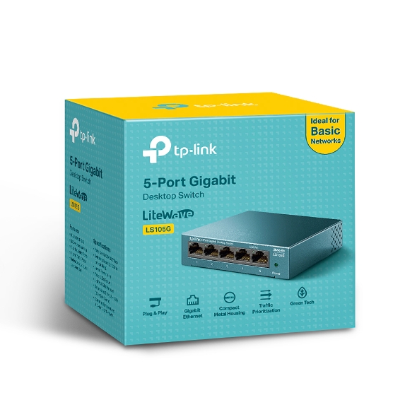 TP-LINK - Desktop Network Switch - LS105G - Unmanaged - Desktop - Power supply type External
