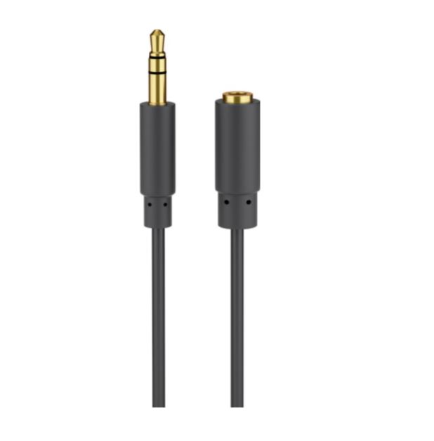 Goobay - Headphone and audio AUX extension cable; 3.5 mm; 3-pin; slim - 97122