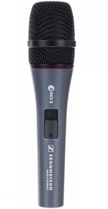 SENNHEISER E 865-S, VOCAL MICROPHONE, CONDENSER, SUPERCARDIOID, I/O SWITCH, 3-PIN XLRM, ANTHRACITE, INCLUDES CLIP AND BAG