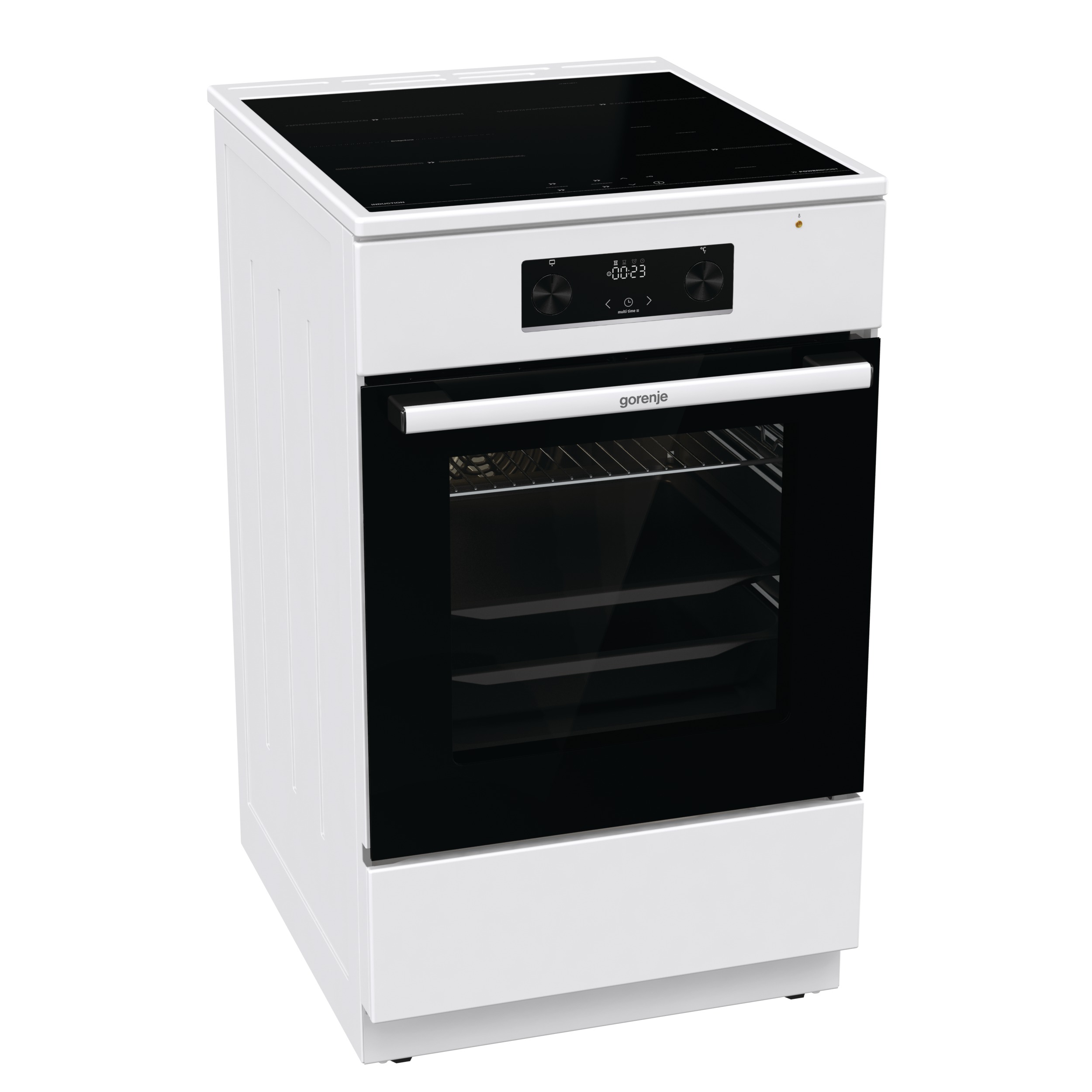 Gorenje - Cooker - GEIT5C60WPG - Hob type Induction - Oven type Electric - White - Width 50 cm - Depth 59.4 cm - Grilling - Energy efficiency class A - 70 L